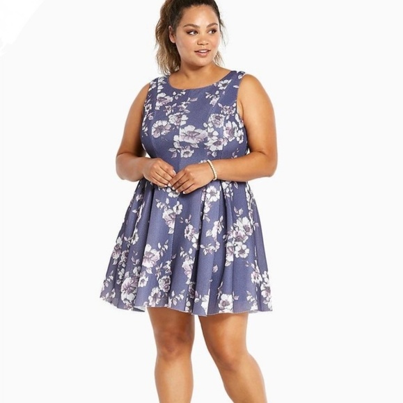 Torrid Skater Floral Mesh Dress 4x - Picture 2 of 8